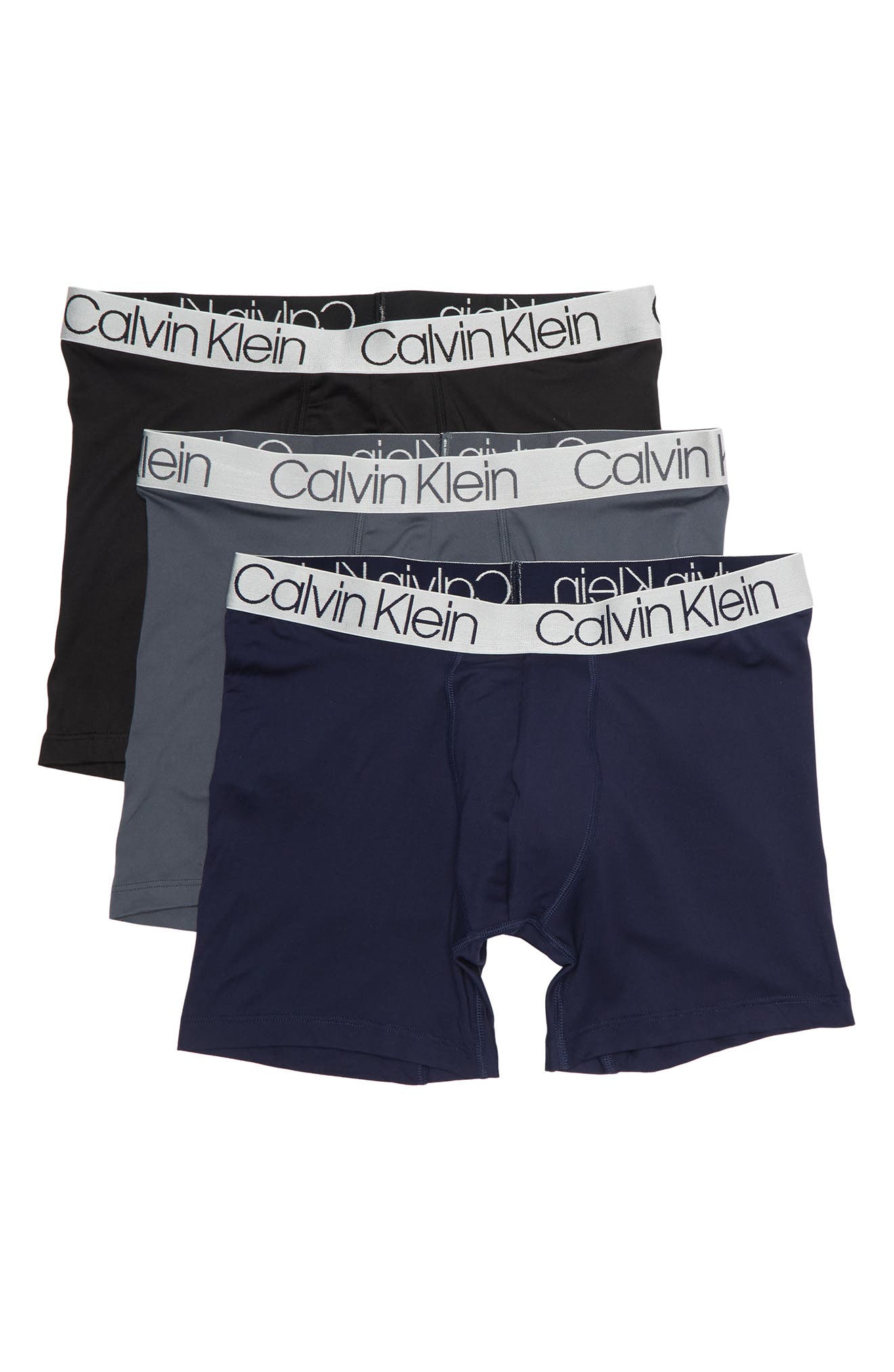 Calvin Klein Microfiber Boxer Briefs In Blk/pct/tur