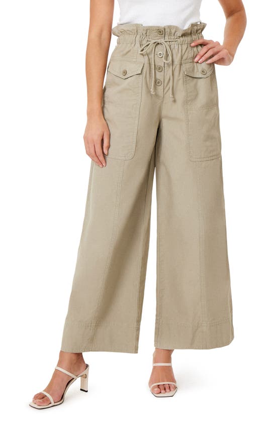 Habitual Paperbag Waist Wide Leg Jeans In Clover