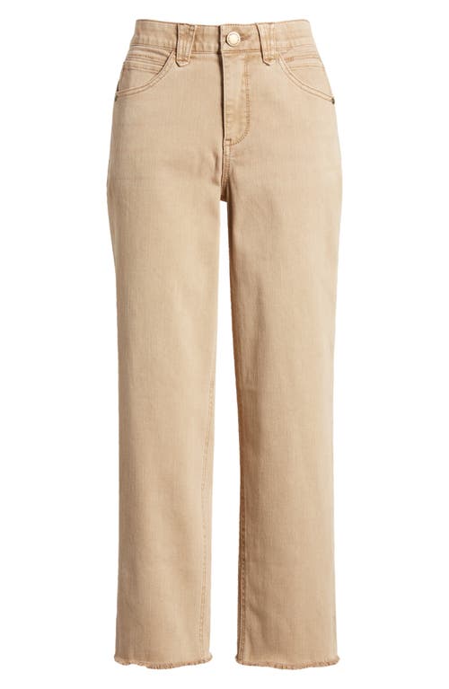 'Ab'Solution High Waist Raw Hem Ankle Jeans in Washed Sand