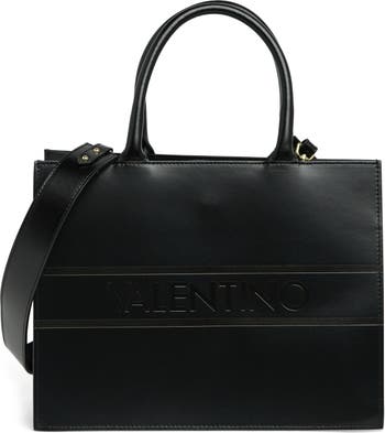 Valentino by Mario Valentino Ollie Black Leather Large Tote Bag Italy New