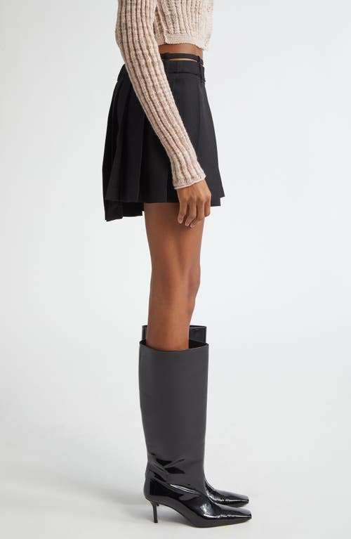 Shop Acne Studios Ipleat Belted Pleated Miniskirt In Black