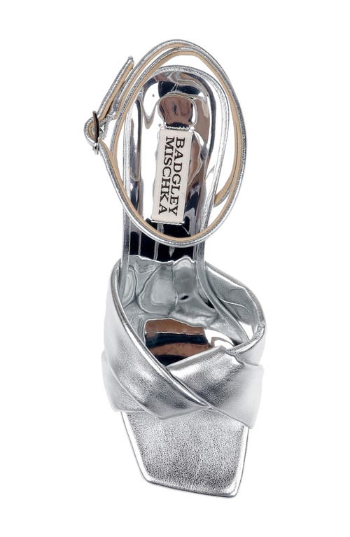 Shop Badgley Mischka Collection Brinlee Ii Ankle Strap Sandal In Silver Leather