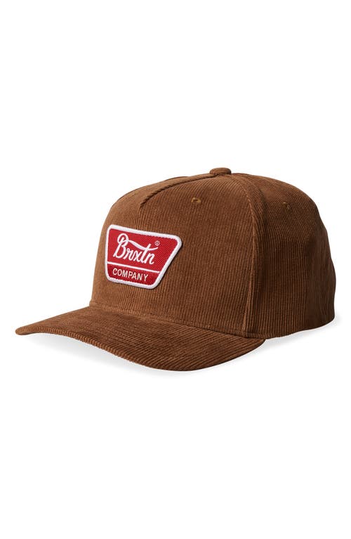 Linwood Corduroy Trucker Hat in Bison/Red