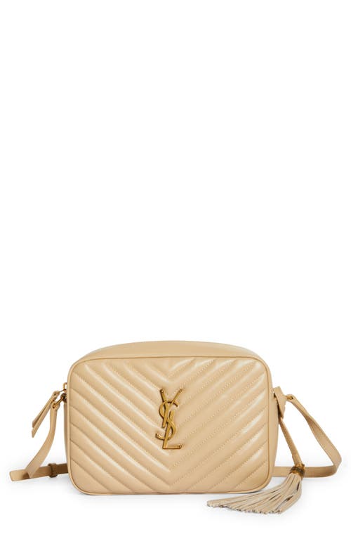 Saint Laurent Ysl UPTOWN POUCH IN CROCODILE-EMBOSSED SHINY LEATHER In Crema  Soft