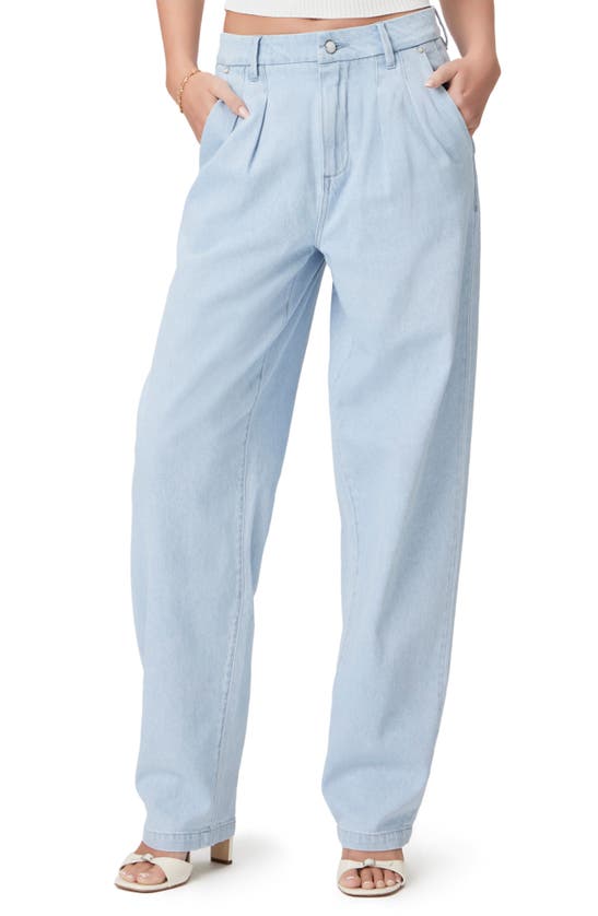 Shop Paige The Nines Collection Bella Pleated High Waist Wide Leg Trouser Jeans In Beaumont