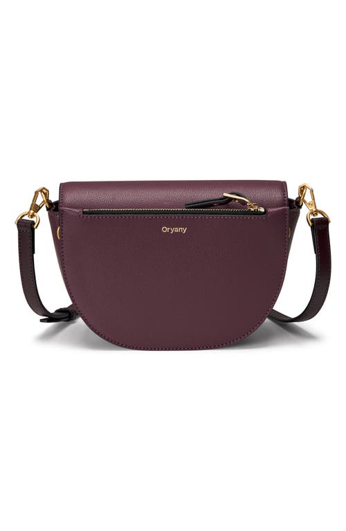 Shop Oryany Lottie Leather Crossbody Saddle Bag In Eggplant