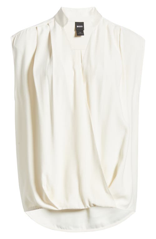 Shop Hugo Boss Boss Bonelia Front Wrap Top In Soft Cream