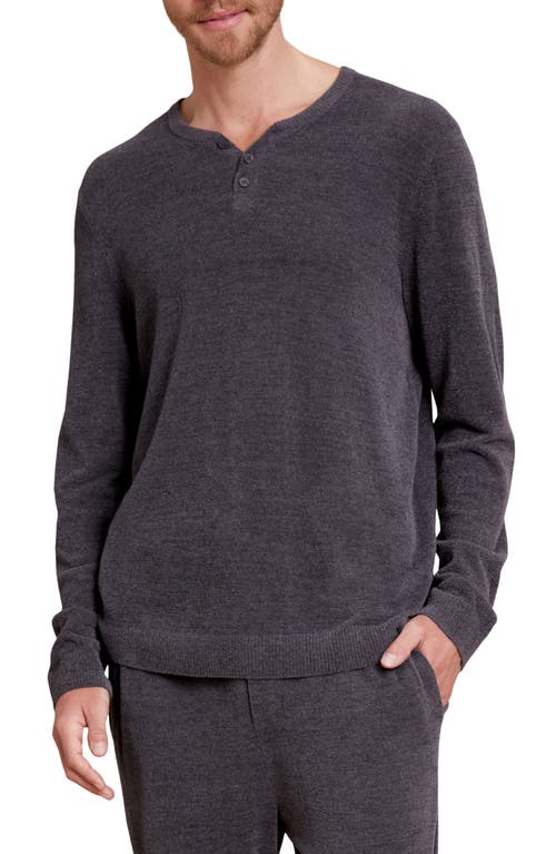barefoot dreams CozyChic Ultra Lite Henley Pajama Top in Carbon