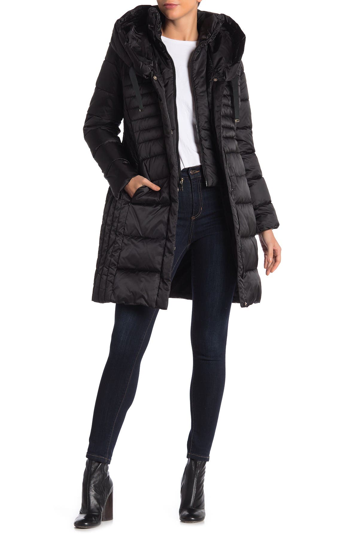 t tahari hooded puffer coat