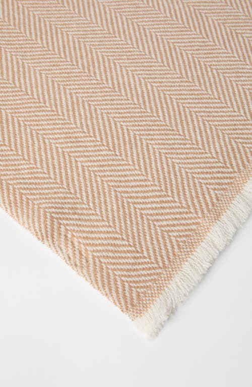 Shop Brunello Cucinelli Cashmere Chevron Scarf In Camel