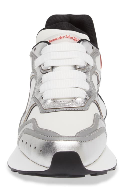 Shop Alexander Mcqueen Sprint Runner Sneaker In Silver/white/black