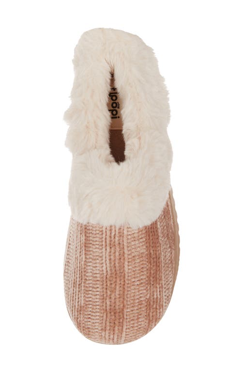 Floopi Chenille Faux Shearling Lined Slipper In Champagne