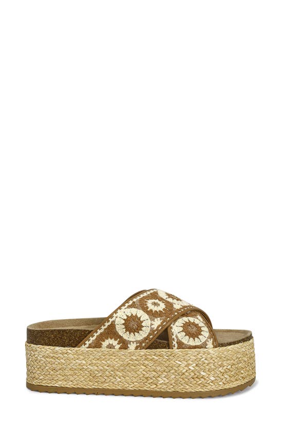 Azalea Wang Saco Platform Slide Sandal In Brown