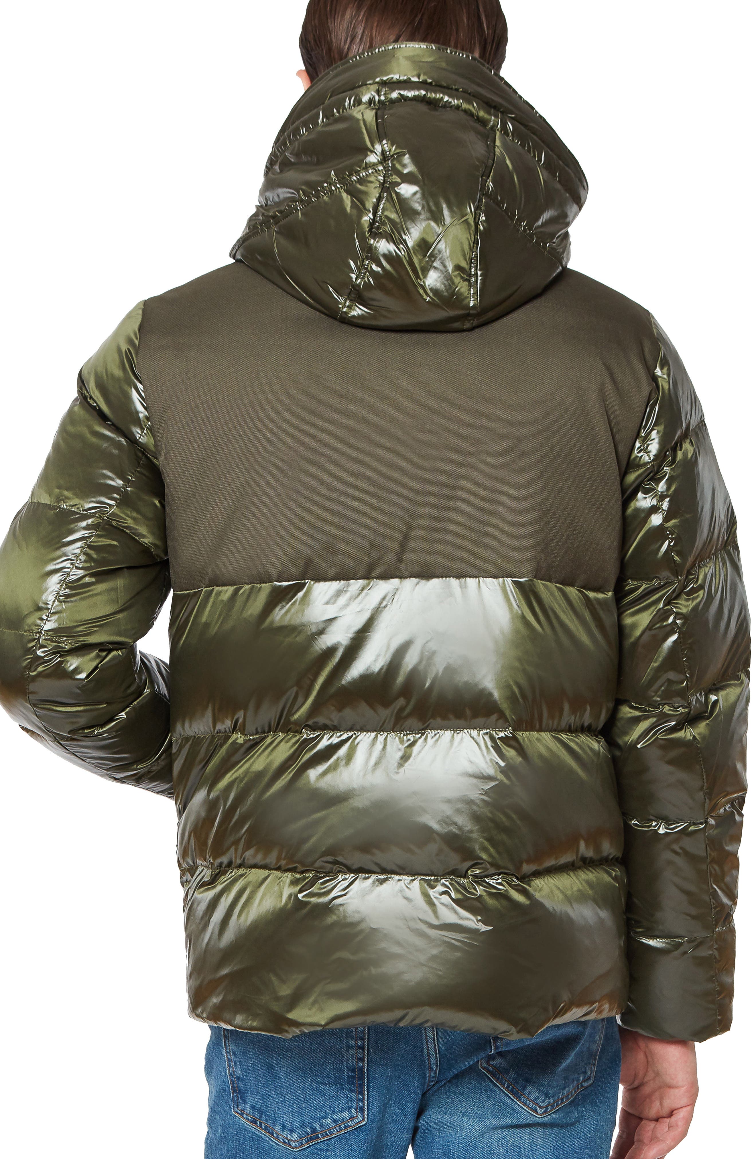 Vince Camuto Mix Media Hooded Puffer 