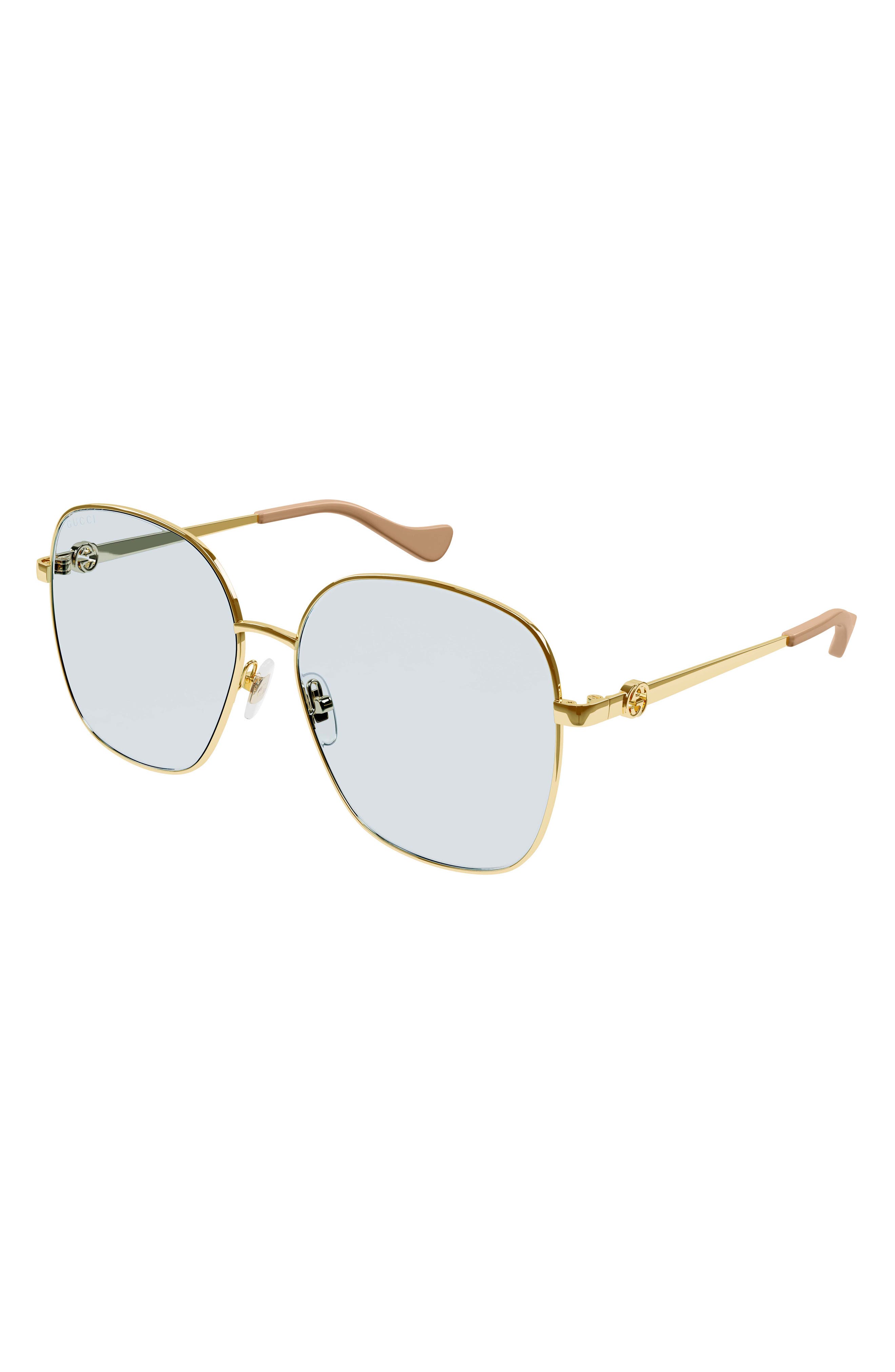 gucci 61mm square aviator sunglasses