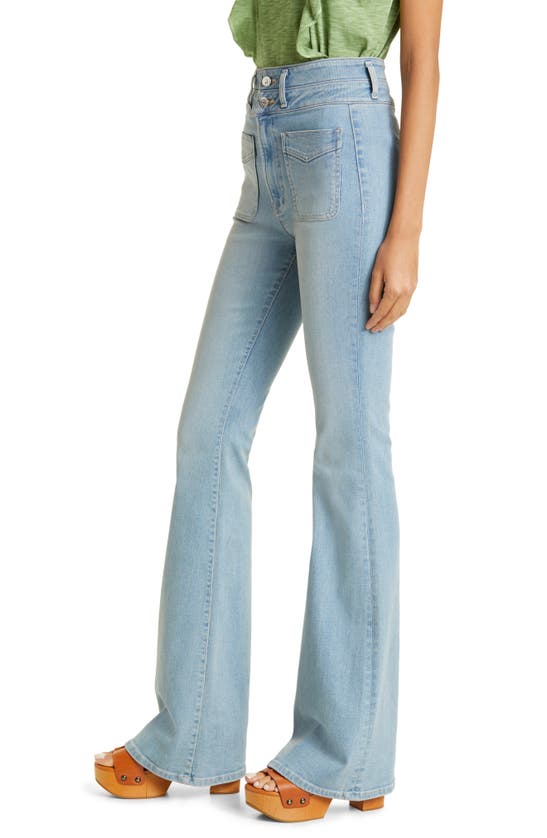 Shop Veronica Beard Beverly Super Stretch Flare Leg Jeans In Silver Surfer