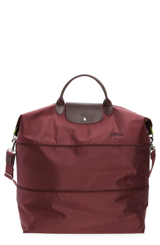 Longchamp The Pliage Expandable Travel Bag In Burgundy