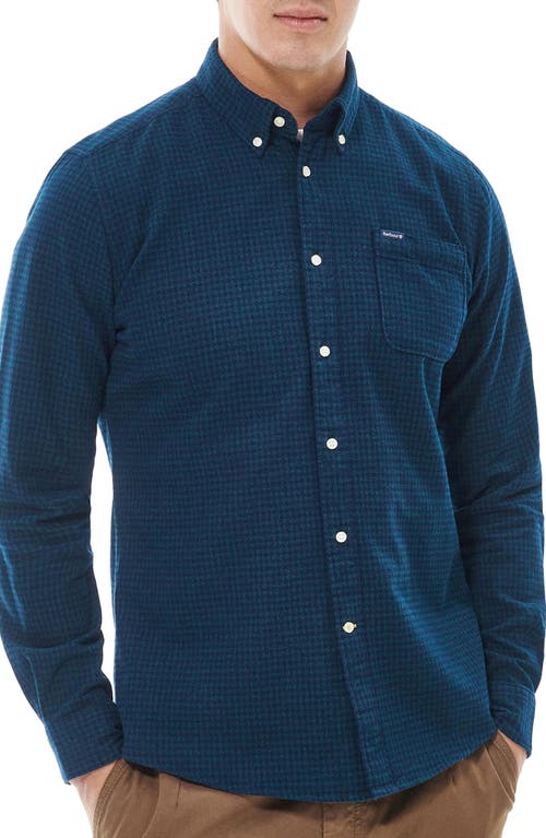 Barbour Geston Gingham Tailored Button-Down Shirt in Green at Nordstrom, Size Medium