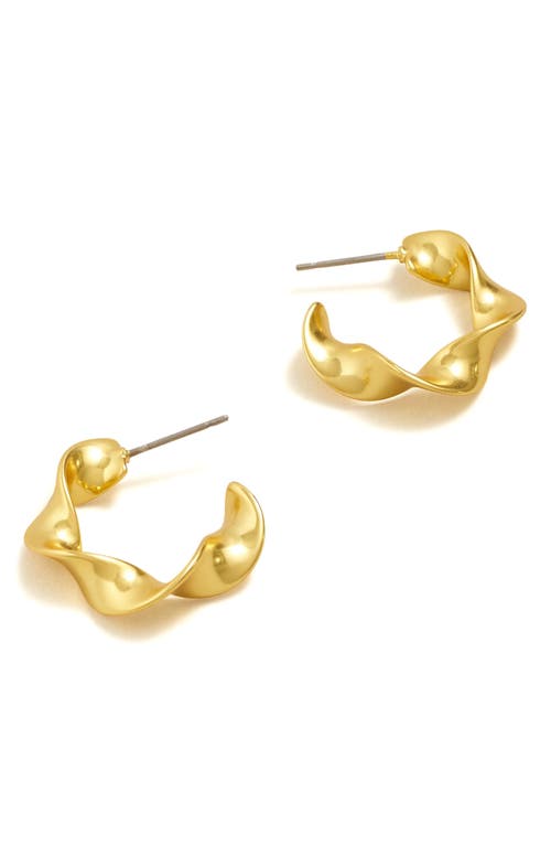 Madewell Twisted Ribbon Hoop Earrings in Vintage Gold at Nordstrom
