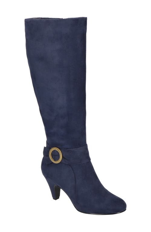 Shop Bella Vita Rima Knee High Boot In Navy Suede