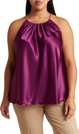 TASH AND SOPHIE Chain Strap Pleated Top Nordstromrack