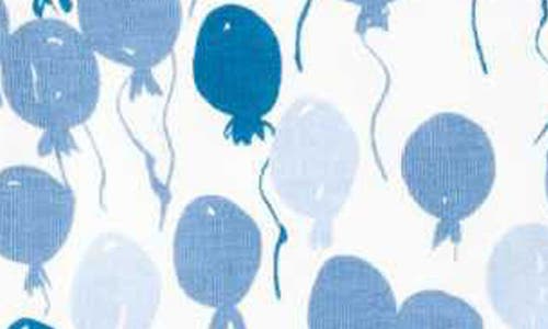 Shop Norani Balloons Print Organic Cotton Footie In Blue