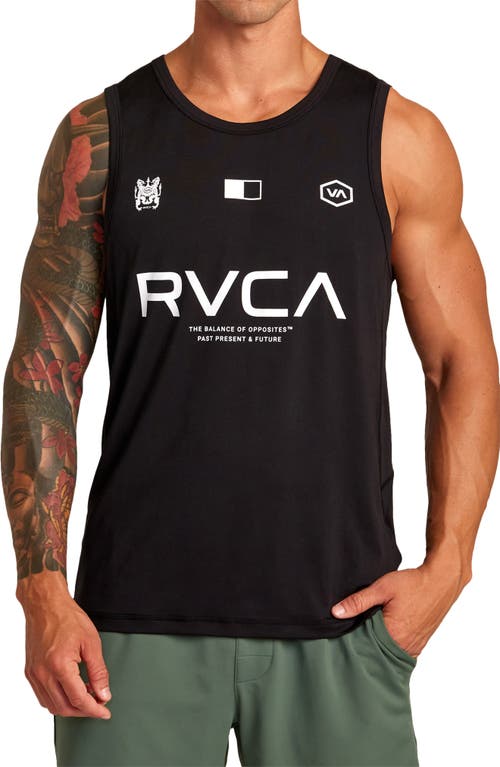 RVCA Vent VA Sport Badge Graphic Tank in Black
