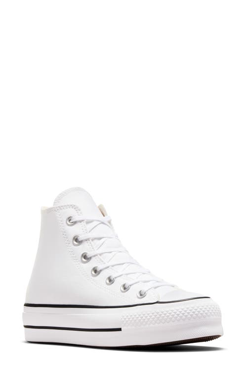 Converse Chuck Taylor All Star Lift High Top Sneaker White/Black/White at Nordstrom,