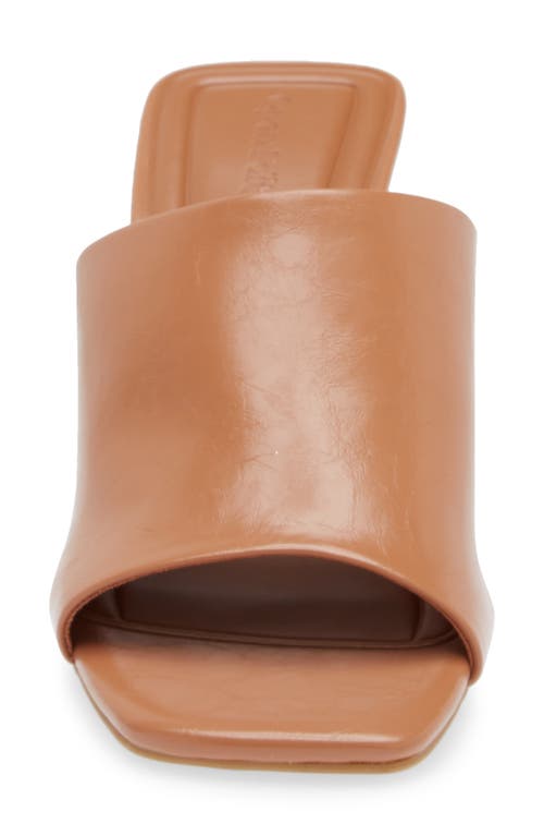 Shop Open Edit Tricia Square Toe Slide Sandal In Tan Cashew