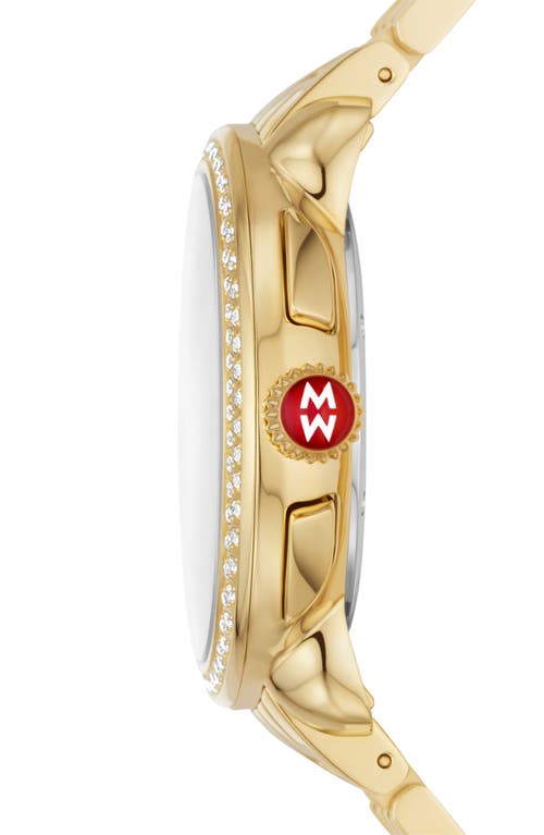 Michele Serein 18k Gold Plated Diamond Watch In Gold