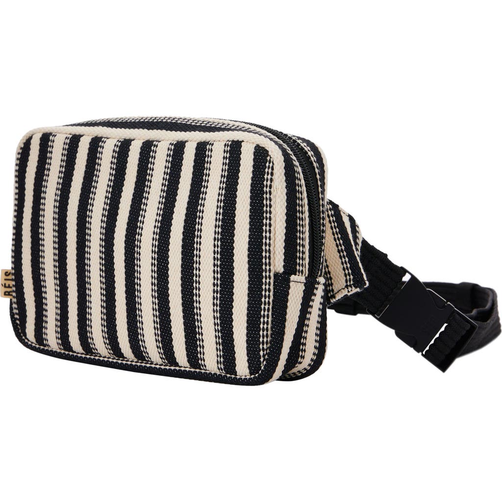 Beis Béis The Striped Belt Bag In Black