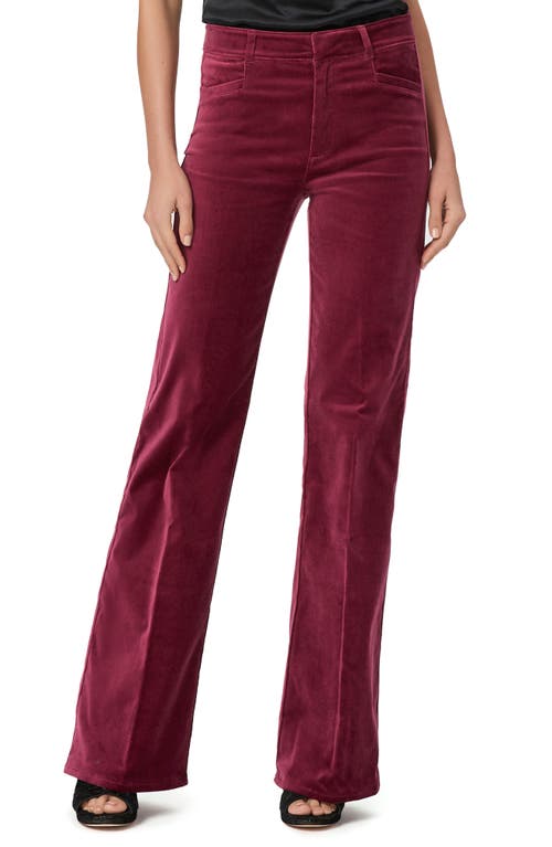 PAIGE Leenah Wide Leg Stretch Velvet Trousers in Berry Jam at Nordstrom, Size 25