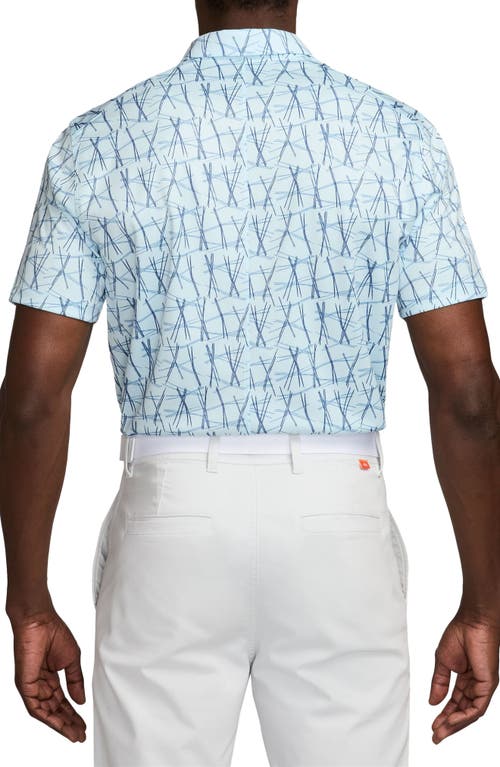 Shop Nike Victory Print Dri-fit Golf Polo In Glacier Blue/midnight Navy