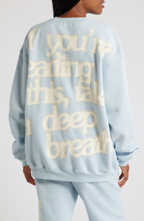 Shop The Mayfair Group Take A Deep Breath Sweatshirt In Blue