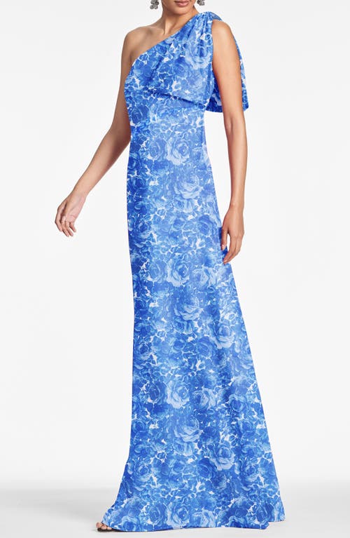 Shop Sachin & Babi Chelsea One-shoulder Gown In Mediterranean Bloom