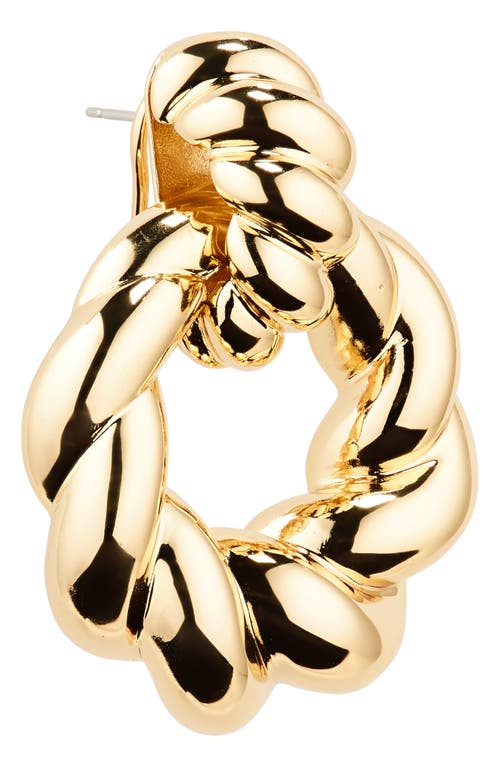 Shop Carolina Herrera Twist Door Knocker Drop Earrings In Gold 902