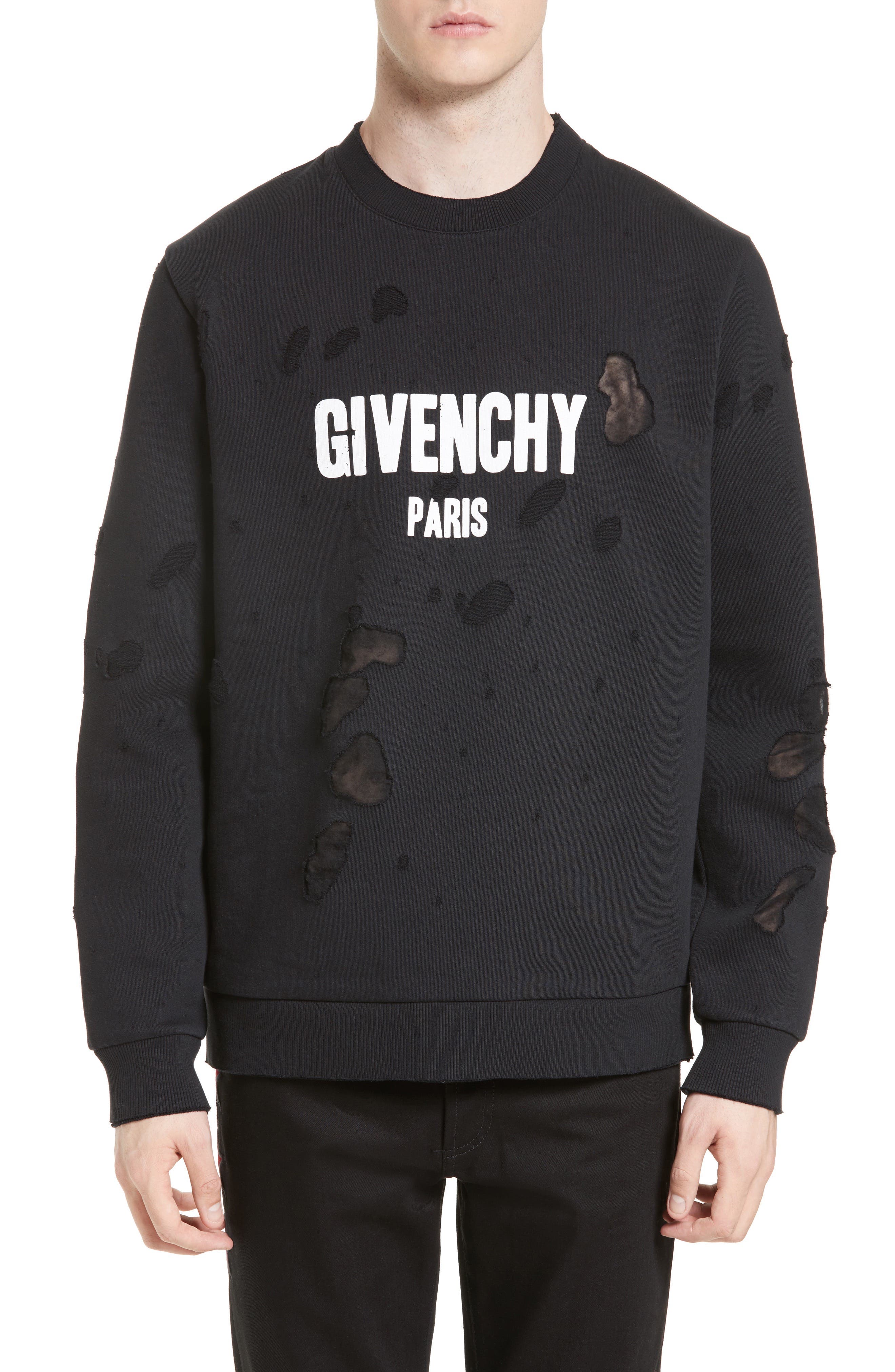 givenchy distressed logo sweatshirt