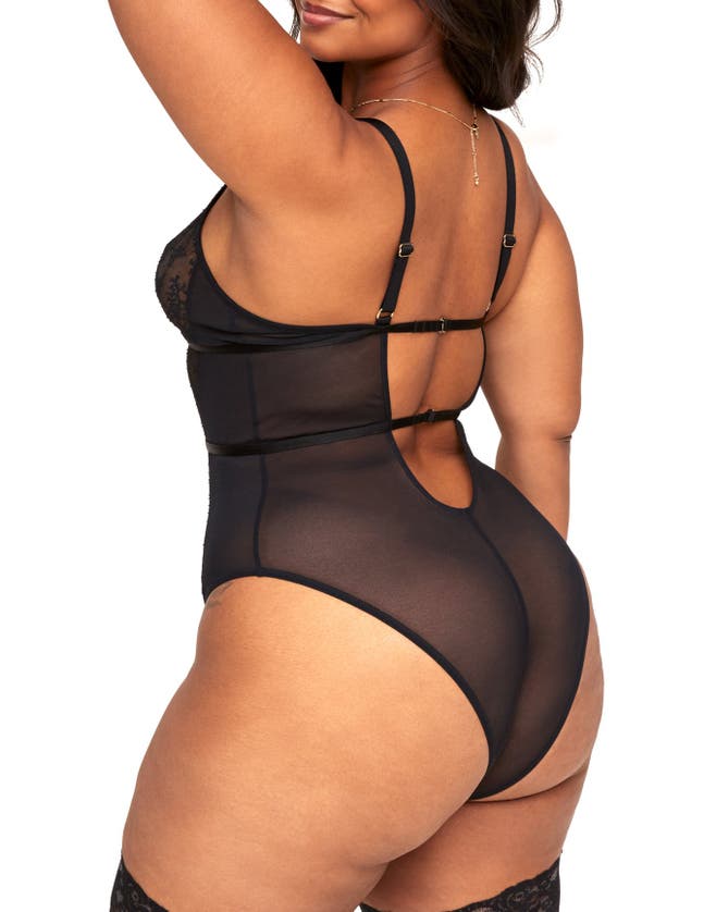 Adore Me Rosie Crotchless Bodysuit Lingerie In Black