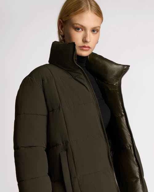 Alpenhaus Winekka 2-in-1 Reversible Puffer With Oversized Removable Scarf In Moss