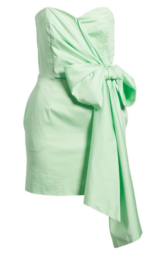 Shop French Connection Florida Summer Tie Waist Strapless Minidress In Paradise Green