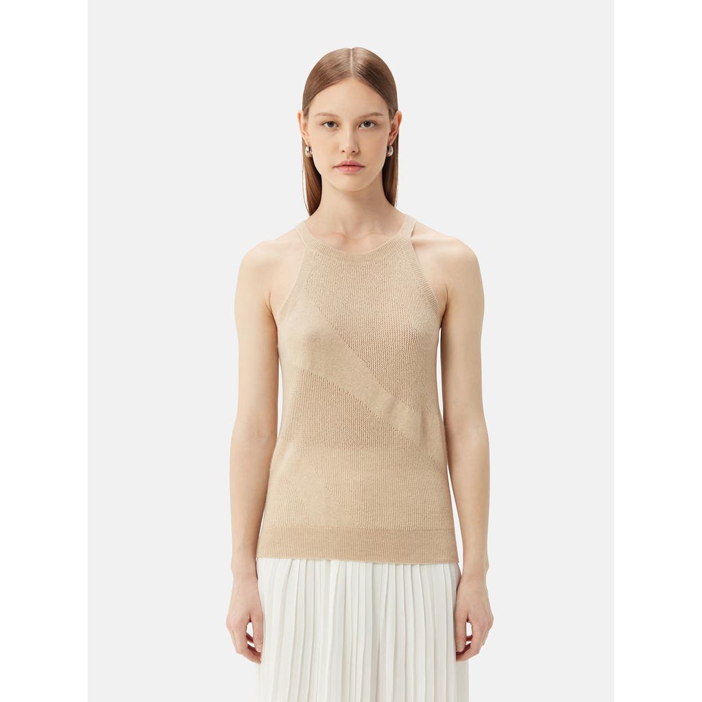 Gobi Mongolian Cashmere Organic Color Cashmere Top In Beige