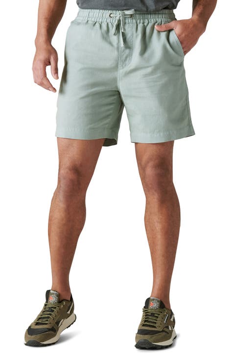 Relaxed Green Nylon Shorts - Men / Shorts