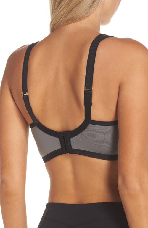 Shop Natori Yogi Convertible Sports Bra In Grey/black