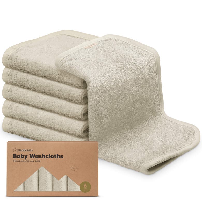 Shop Keababies Deluxe Baby Washcloths In Stone