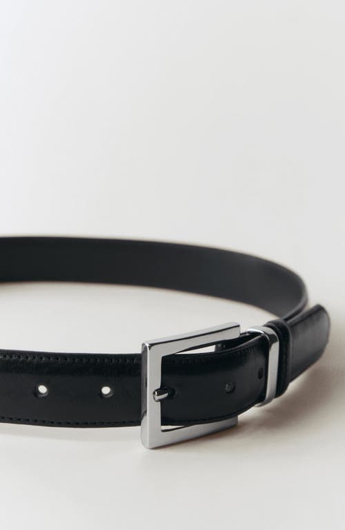 Shop Mango Leather Belt In Black