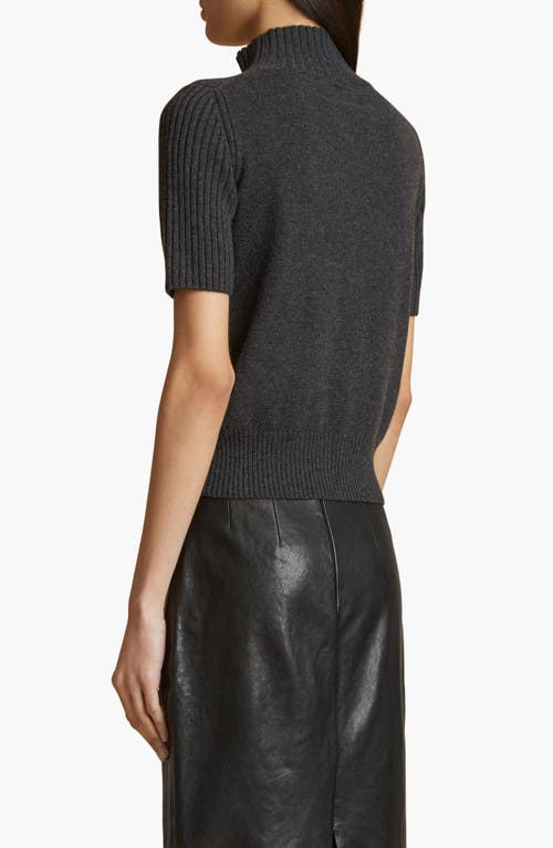 Shop Khaite Cecil Cashmere Mock Neck Sweater In Storm