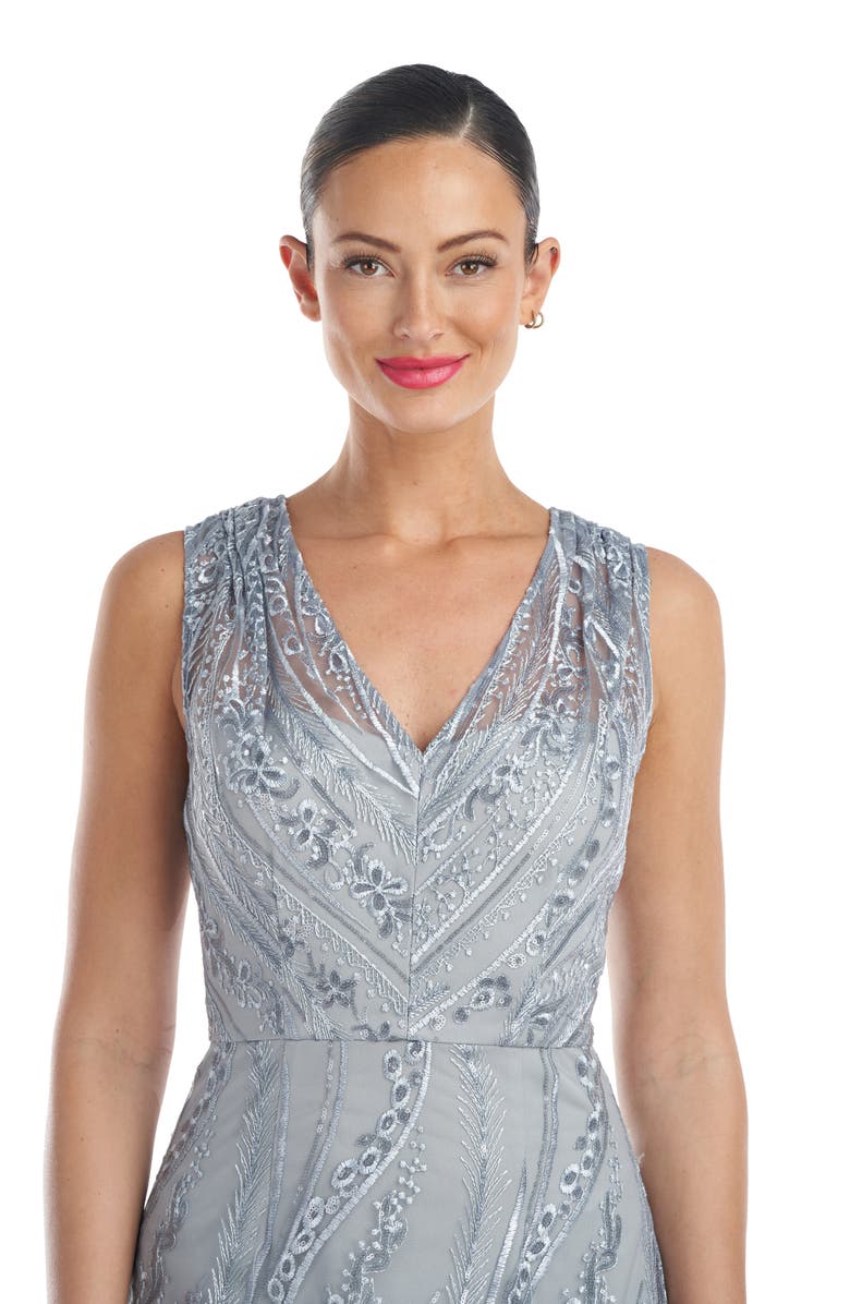 JS Collections Rosalynn Embroidered Floral VNeck Column Gown Nordstrom