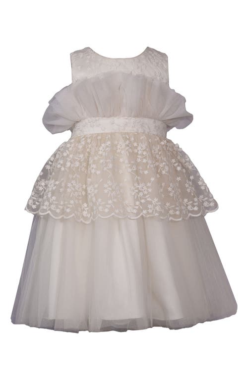 Iris & Ivy Kids' Tulip Bodice Lace Mikado Party Dress Ivory at Nordstrom,