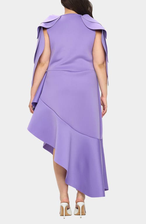 Shop L I V D Kaskade Asymmetric Ruffle Dress In Lavender