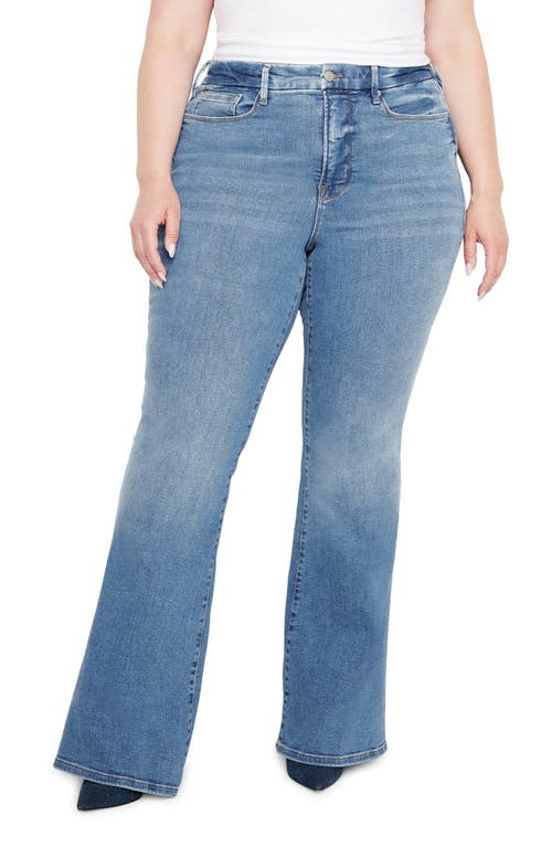 Shop Good American Good Legs Flare Jeans In Indigo456